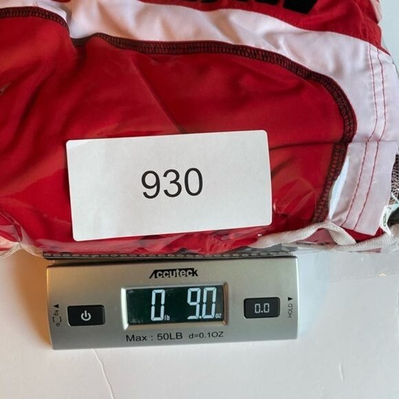 Nike Grey Tag Mens Swim Trunks Size Large Red Black White Drawstring - Picture 8 of 8